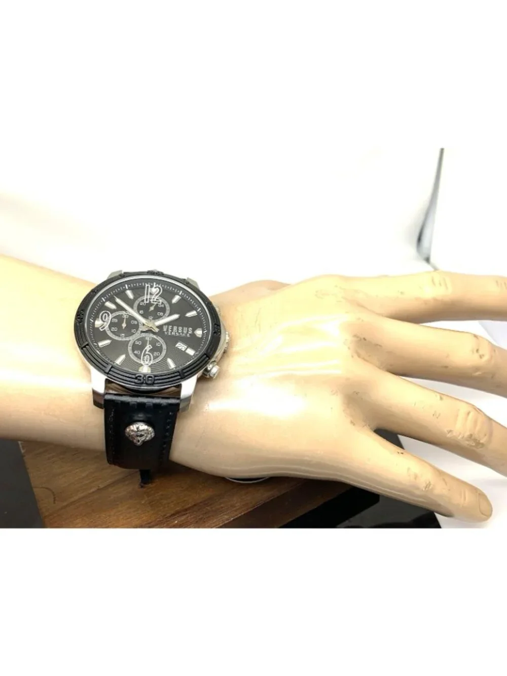Versus by Versace Men's Watch VSPHJ1021 Quartz Chronograph Leather Band 46mm